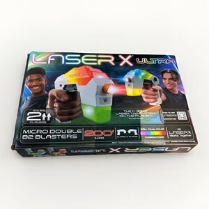 Laser X Ultra Micro B2 Blasters 2 Player Set 200 Foot Range White Grey 87561 6+
